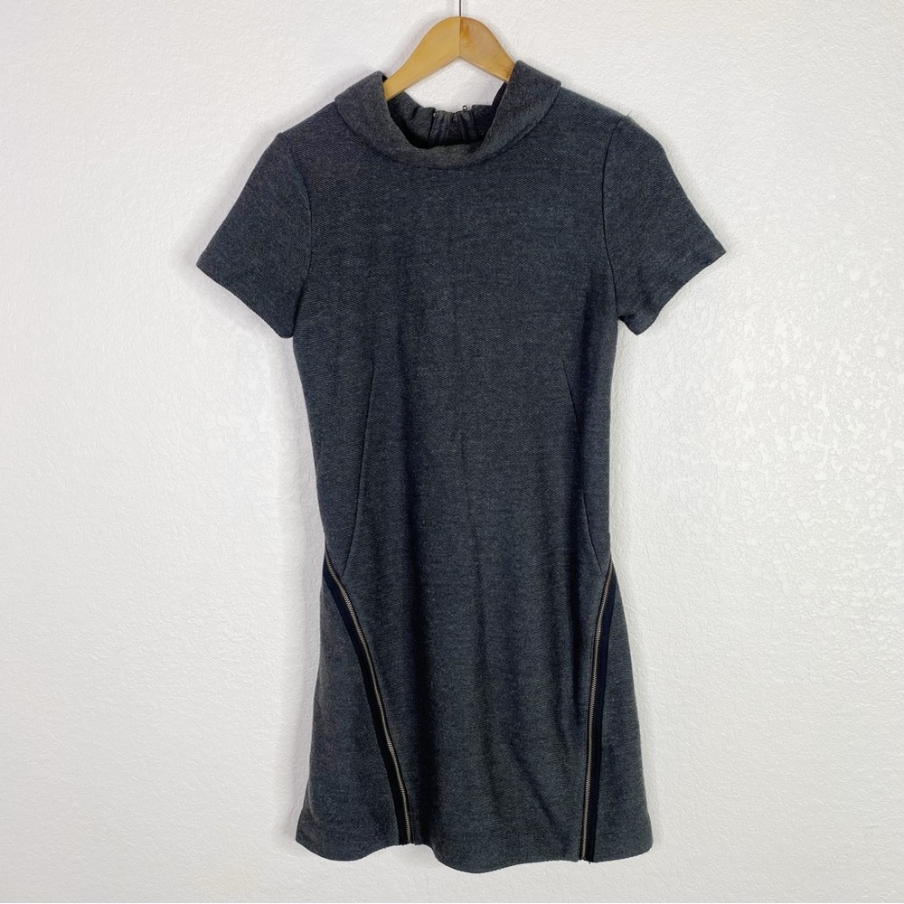 Theory Gray Wool Blend Vyla Comfort Knit Dress